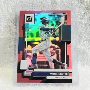 5/$20 Mint 2022 Donruss Mookie Betts Red Holo MLB Card 211!!